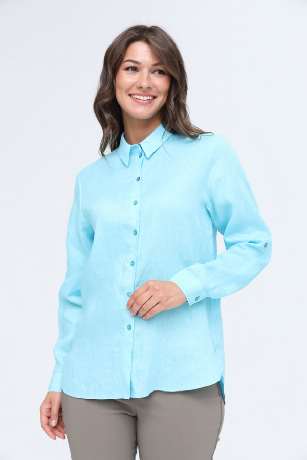 Рубашка с длинным рукавом Bianca, размер 52, цвет голубой - фото 1