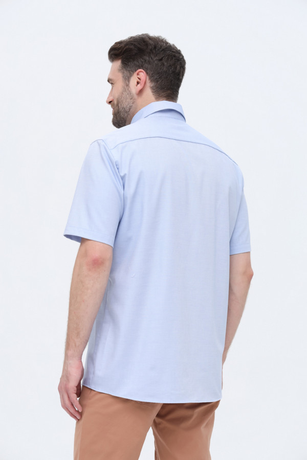 Мужские рубашки с коротким рукавом Casa Moda, размер ворот 44, плечи 56, цвет голубой - фото 4