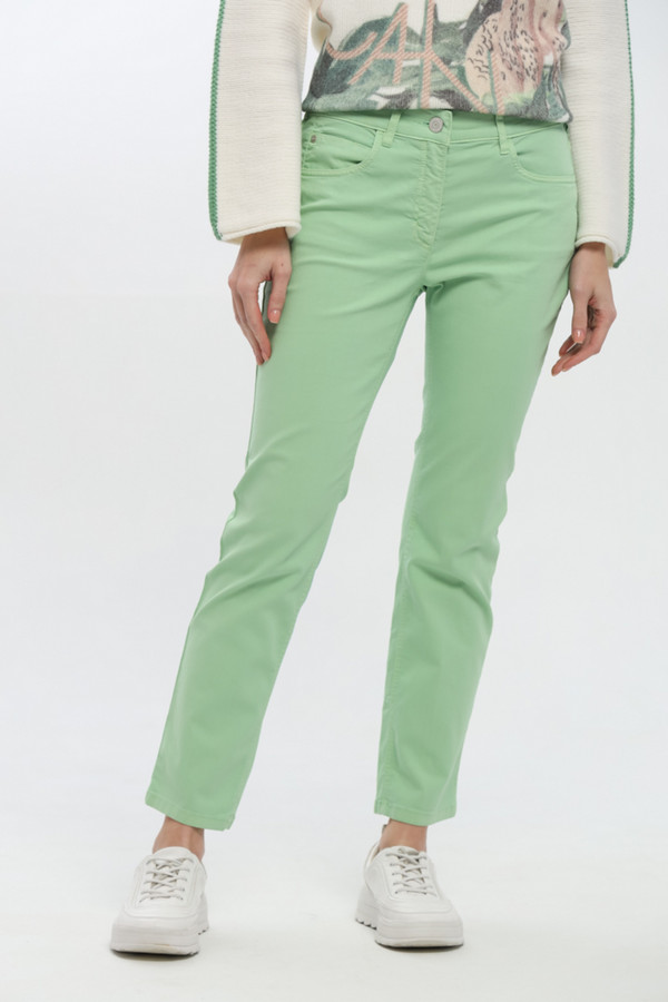 Модные джинсы Zerres, размер 46, цвет зелёный - фото 3