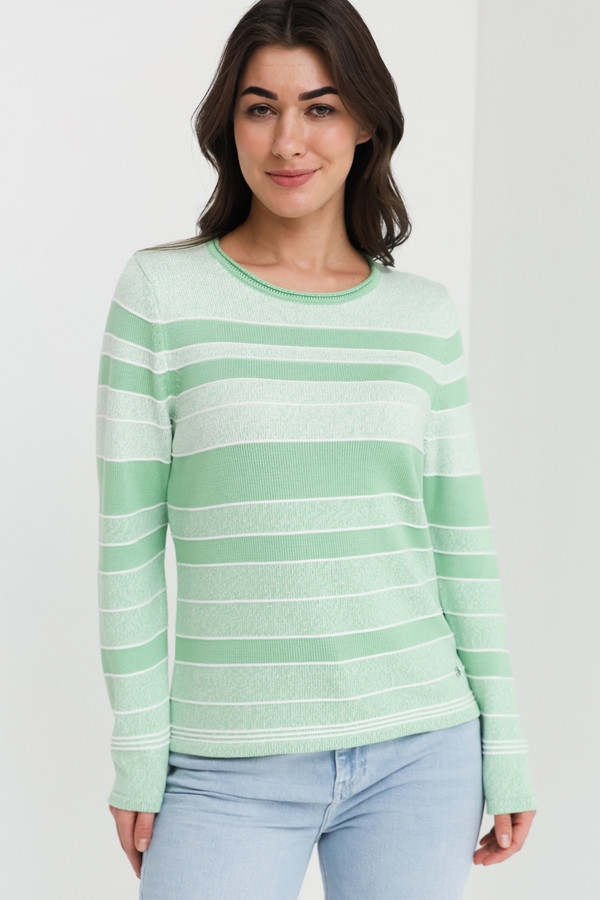 Пуловер Rabe collection, размер 50, цвет зелёный - фото 3