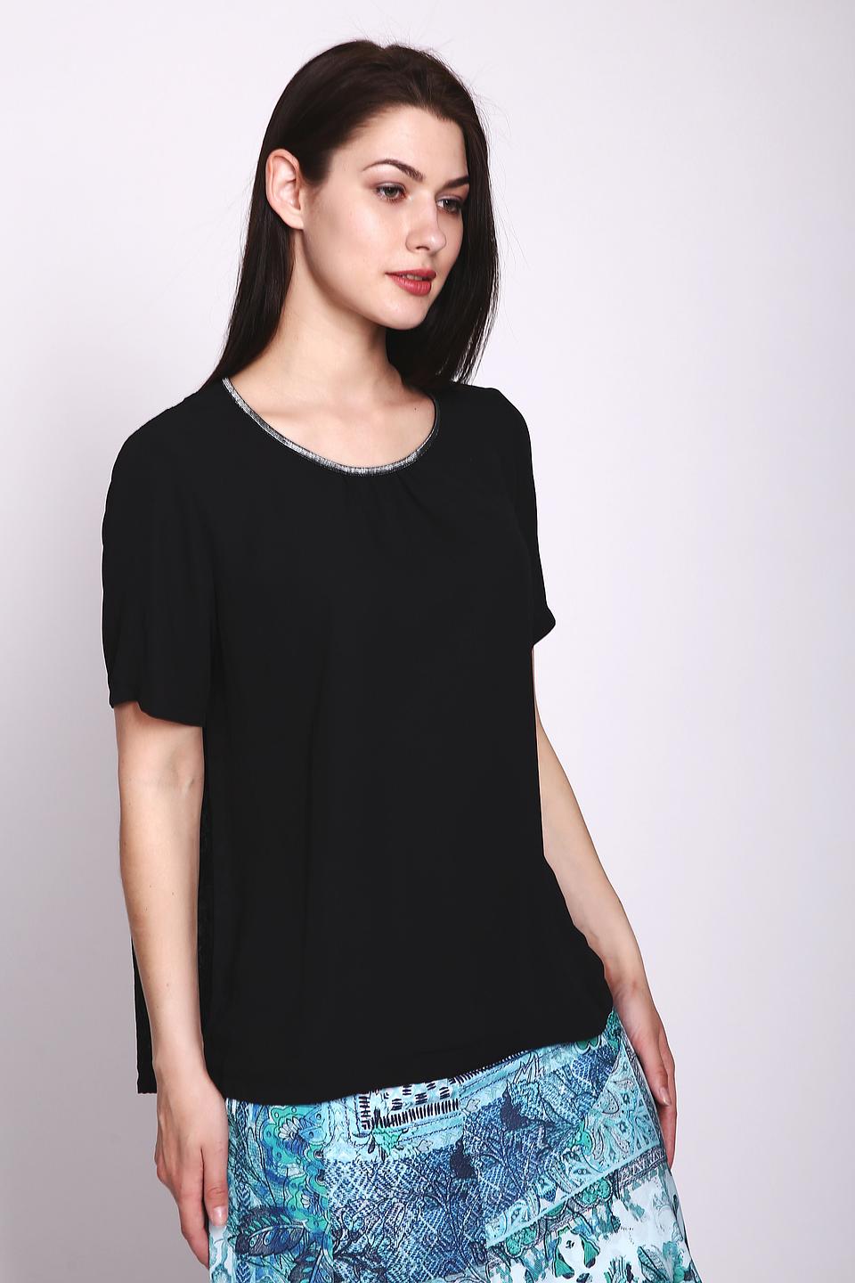 Блуза Lebek чёрная с кружевной спинкой