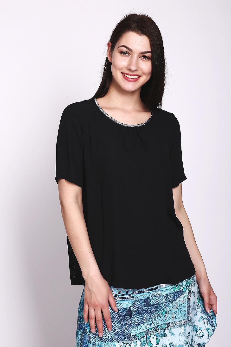 Блуза Lebek чёрная с кружевной спинкой