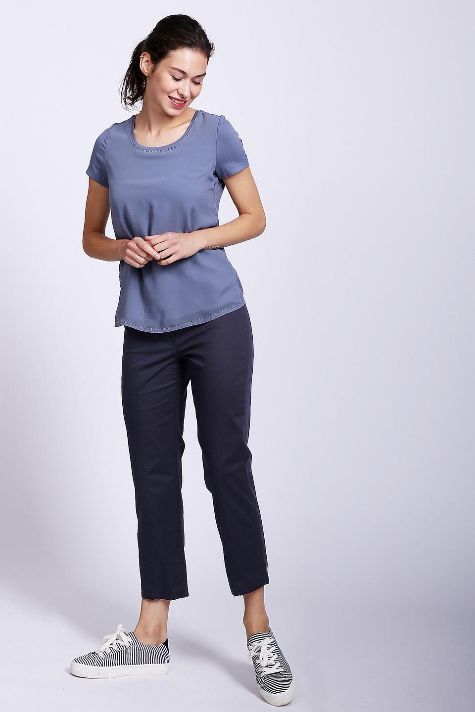 Блуза Taifun, серый, с кристаллами