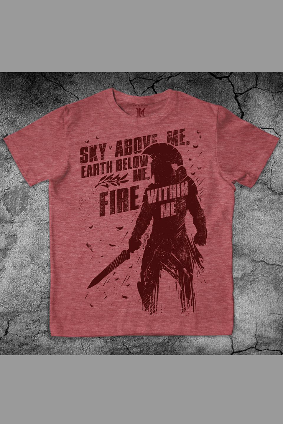 Футболка Макс Экстрим бордовая с принтом