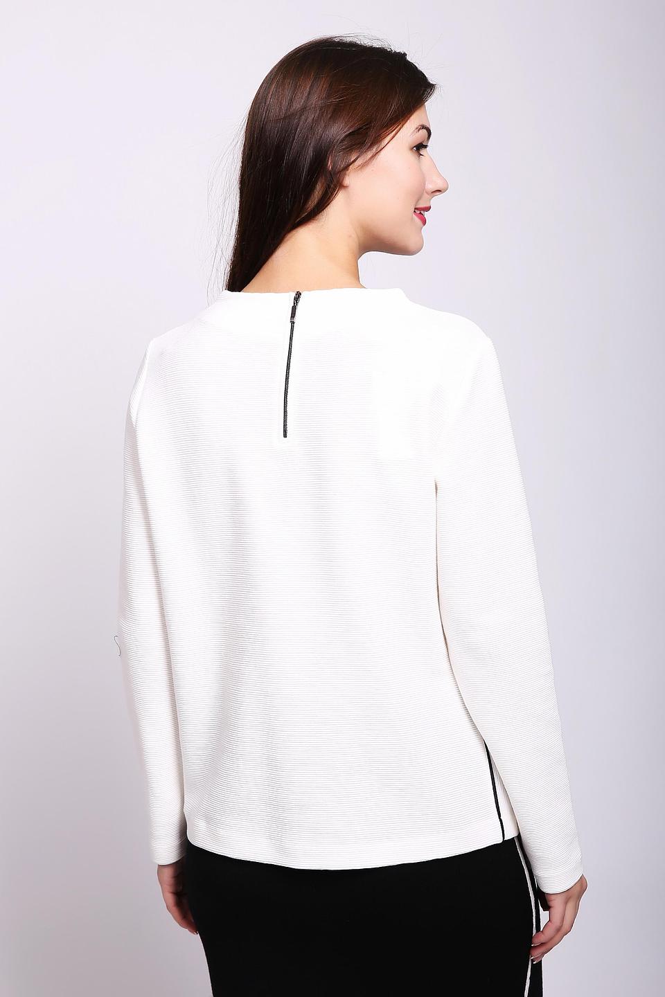 Пуловер Gerry Weber белый с чёрными вставками и молнией