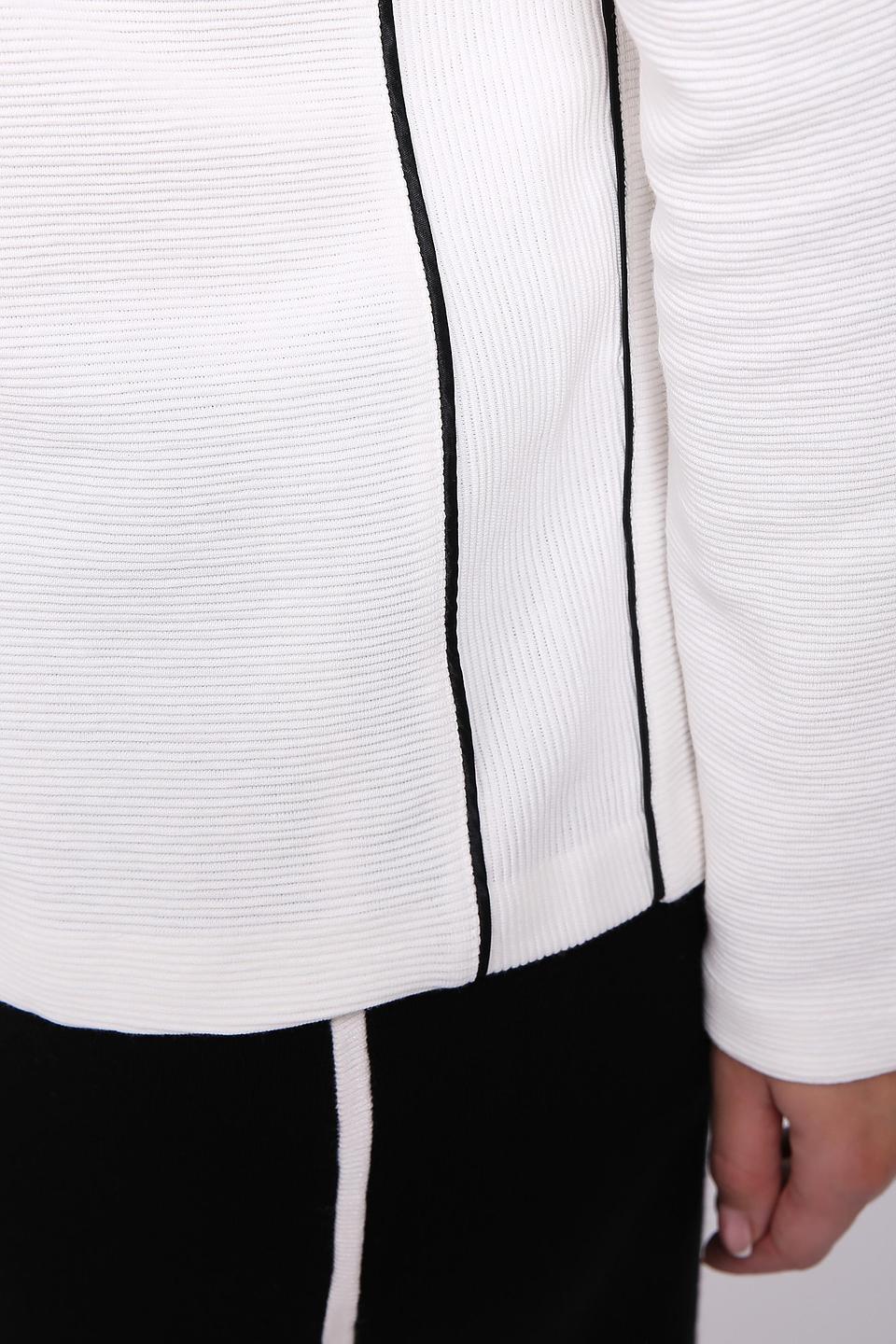 Пуловер Gerry Weber белый с чёрными вставками и молнией