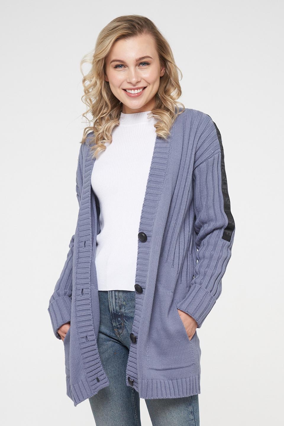 Кардиган VAY вязаный серый