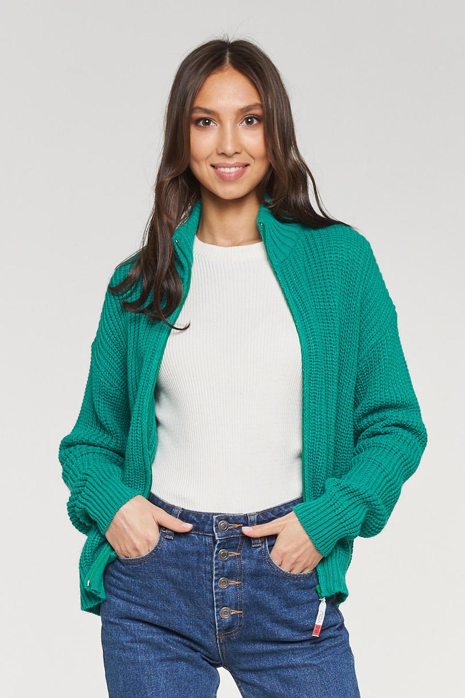 Жакет BE YOU вязаный зелёный