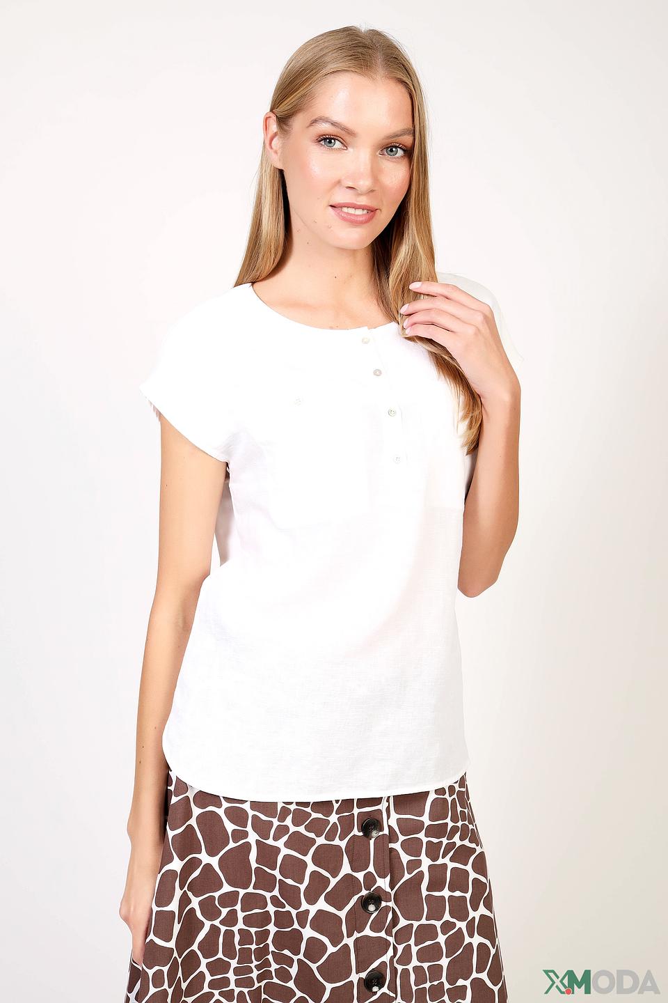 Блуза Olsen с рукавами-воланами белая