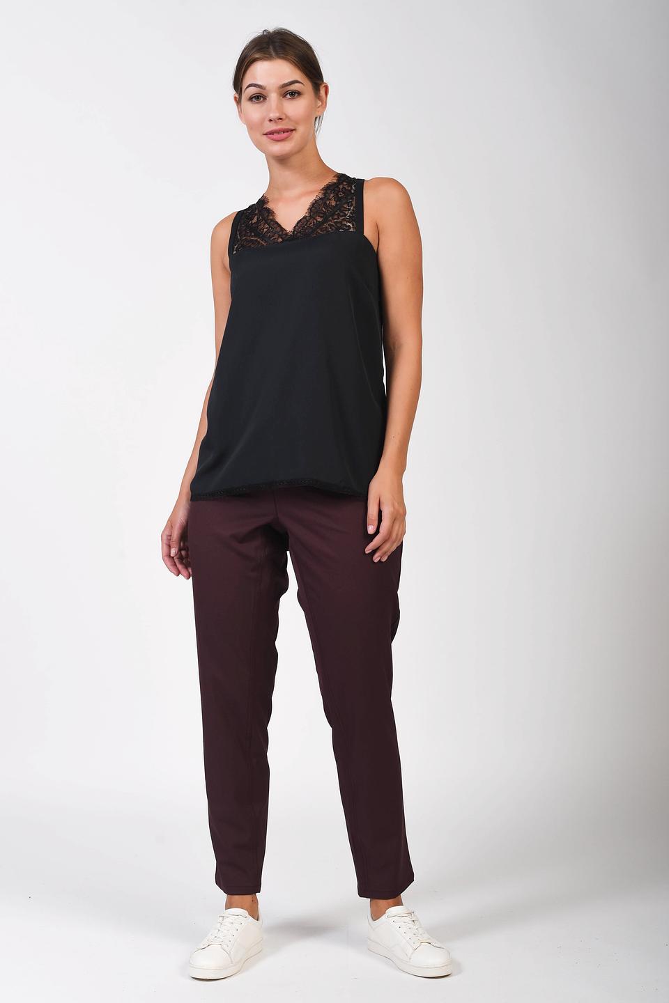 Топ Pezzo с кружевом чёрный