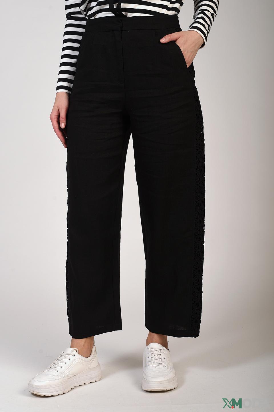 Брюки Just Valeri чёрные с кружевом