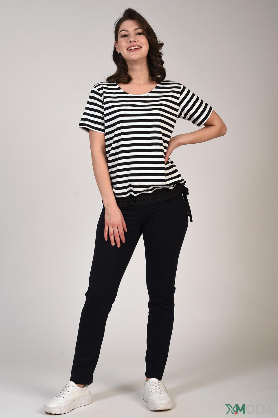 Футболка Pezzo в полоску чёрно-белая