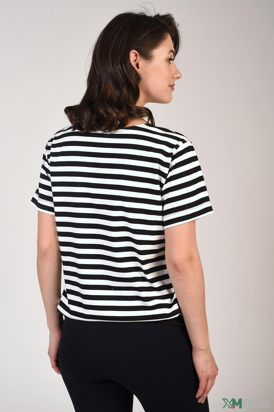 Футболка Pezzo в полоску чёрно-белая