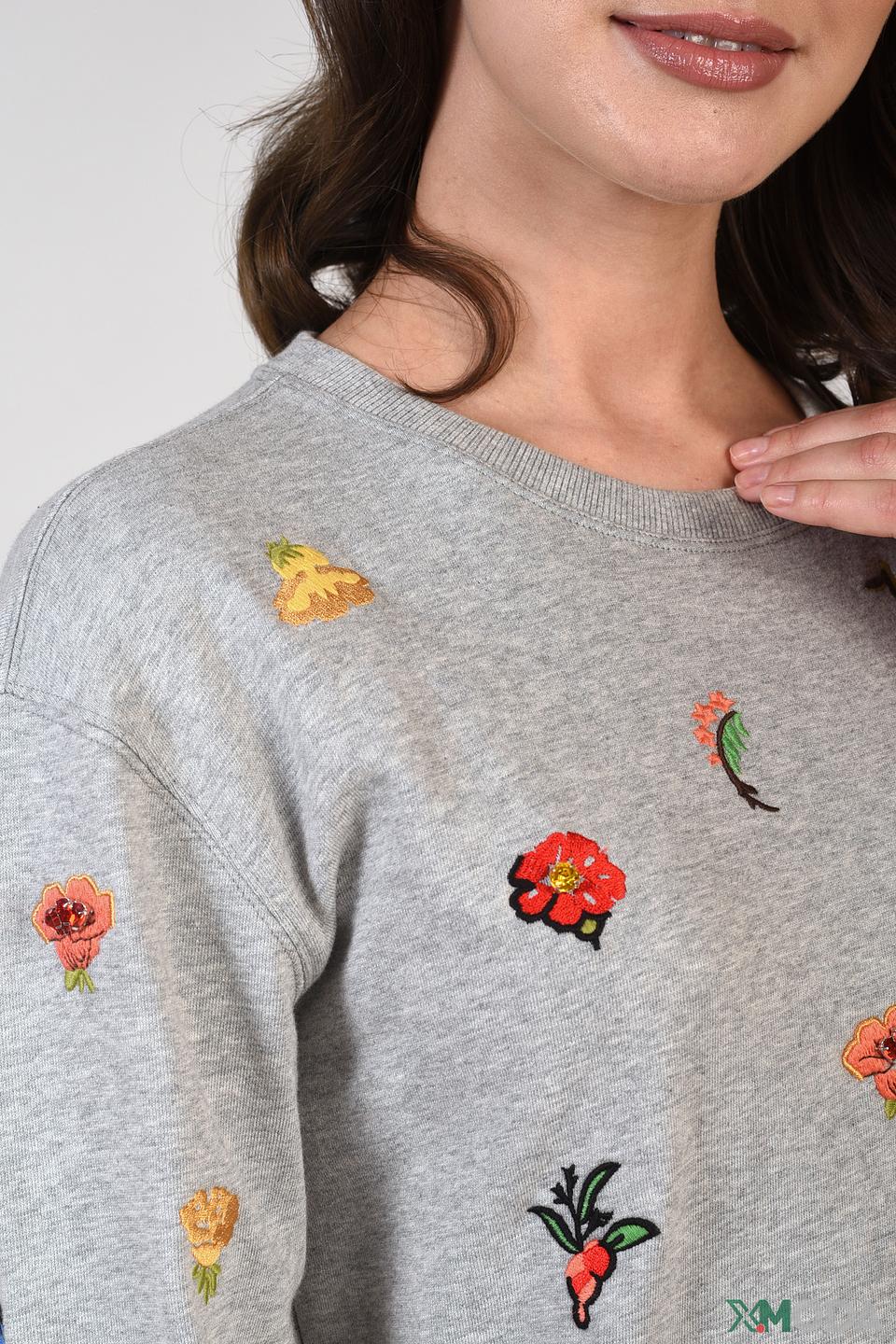 Платье Pezzo с вышивкой серое