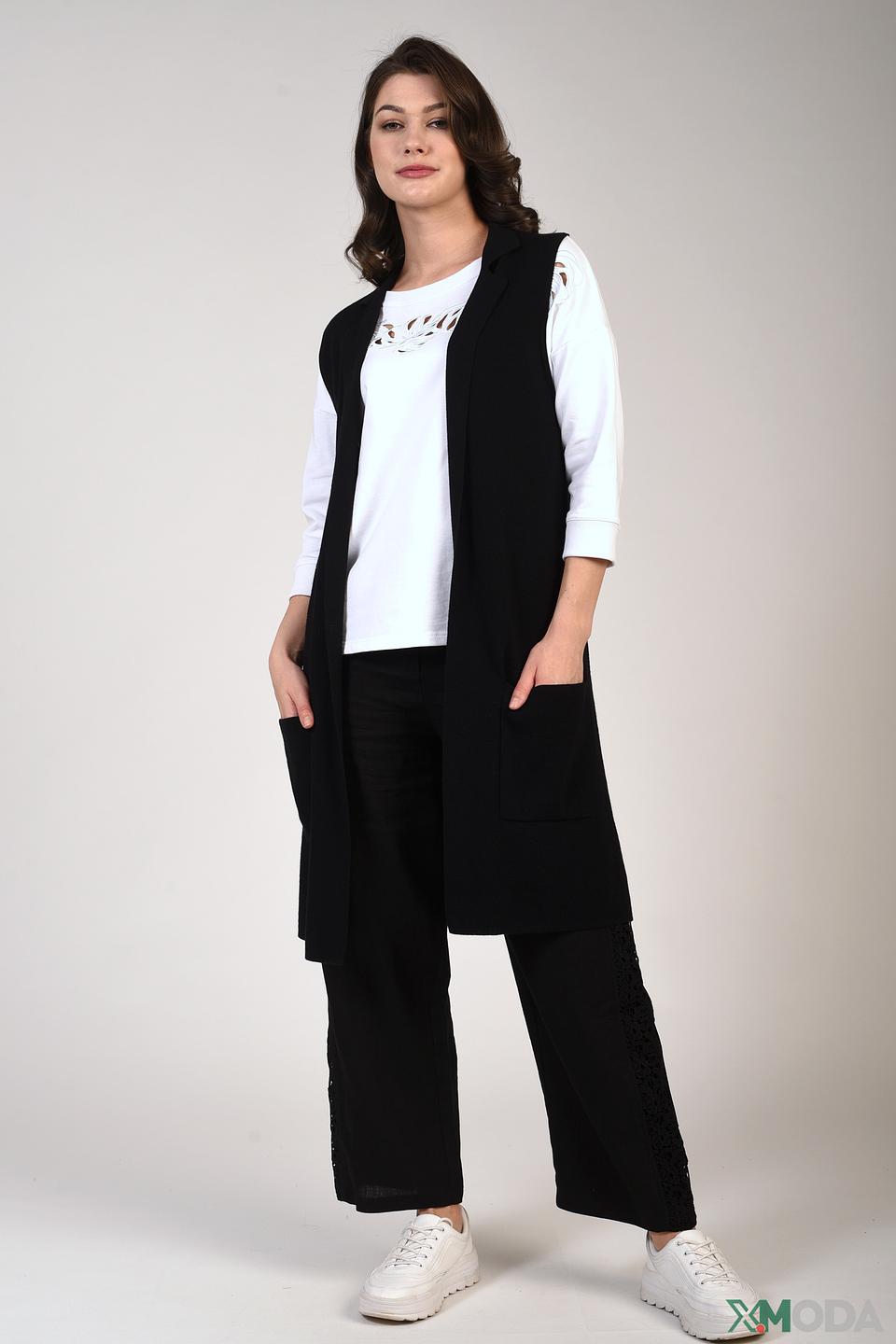 Жилет Pezzo чёрный удлинённый