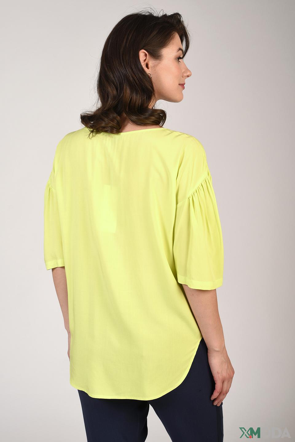 Блуза Pezzo лайм с рукавами-фонариками