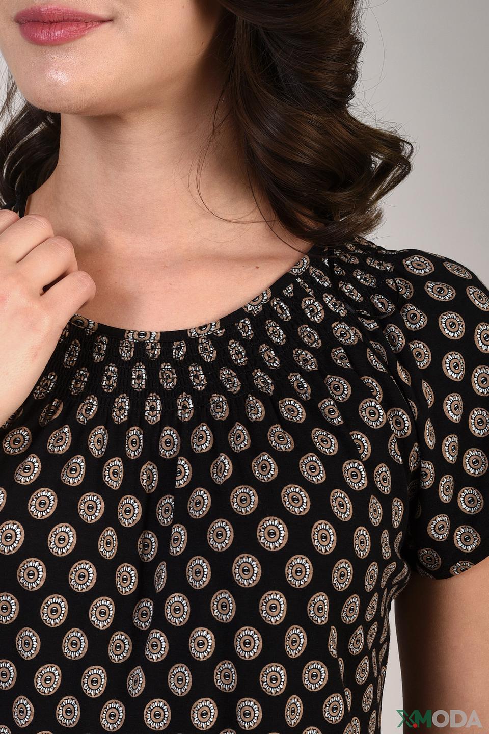 Блуза Pezzo с принтом чёрный