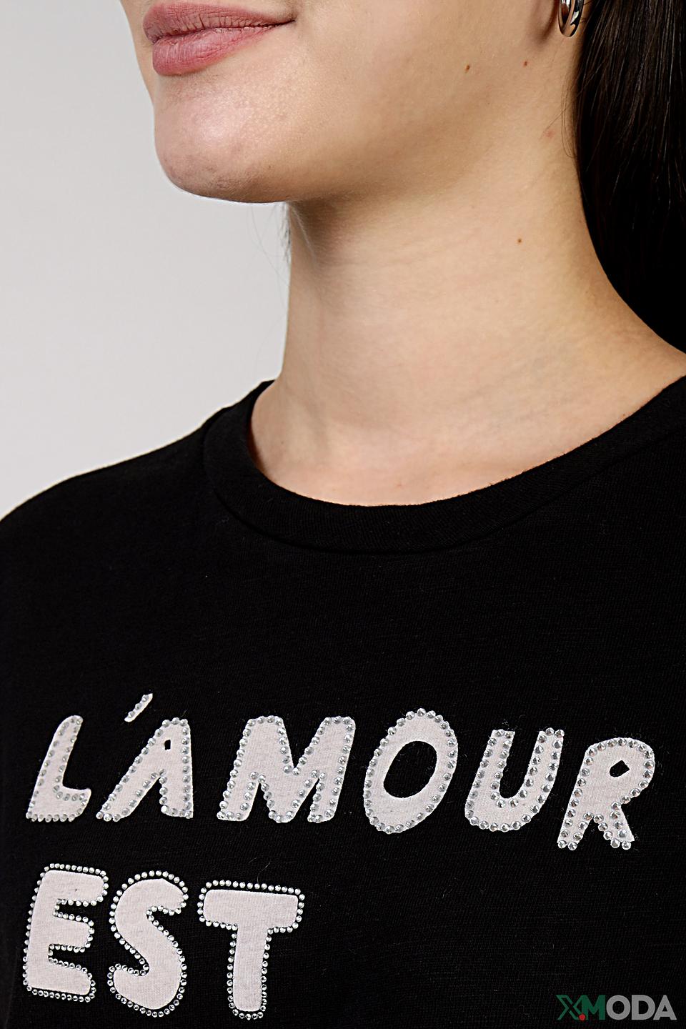 Футболка Rich and Royal с надписью чёрная