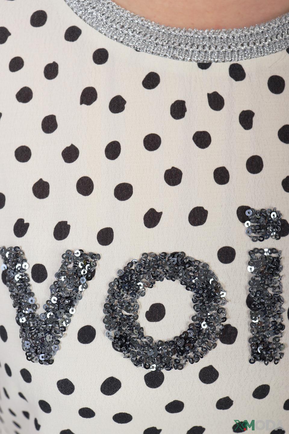 Блуза Oui с пайетками в горошек