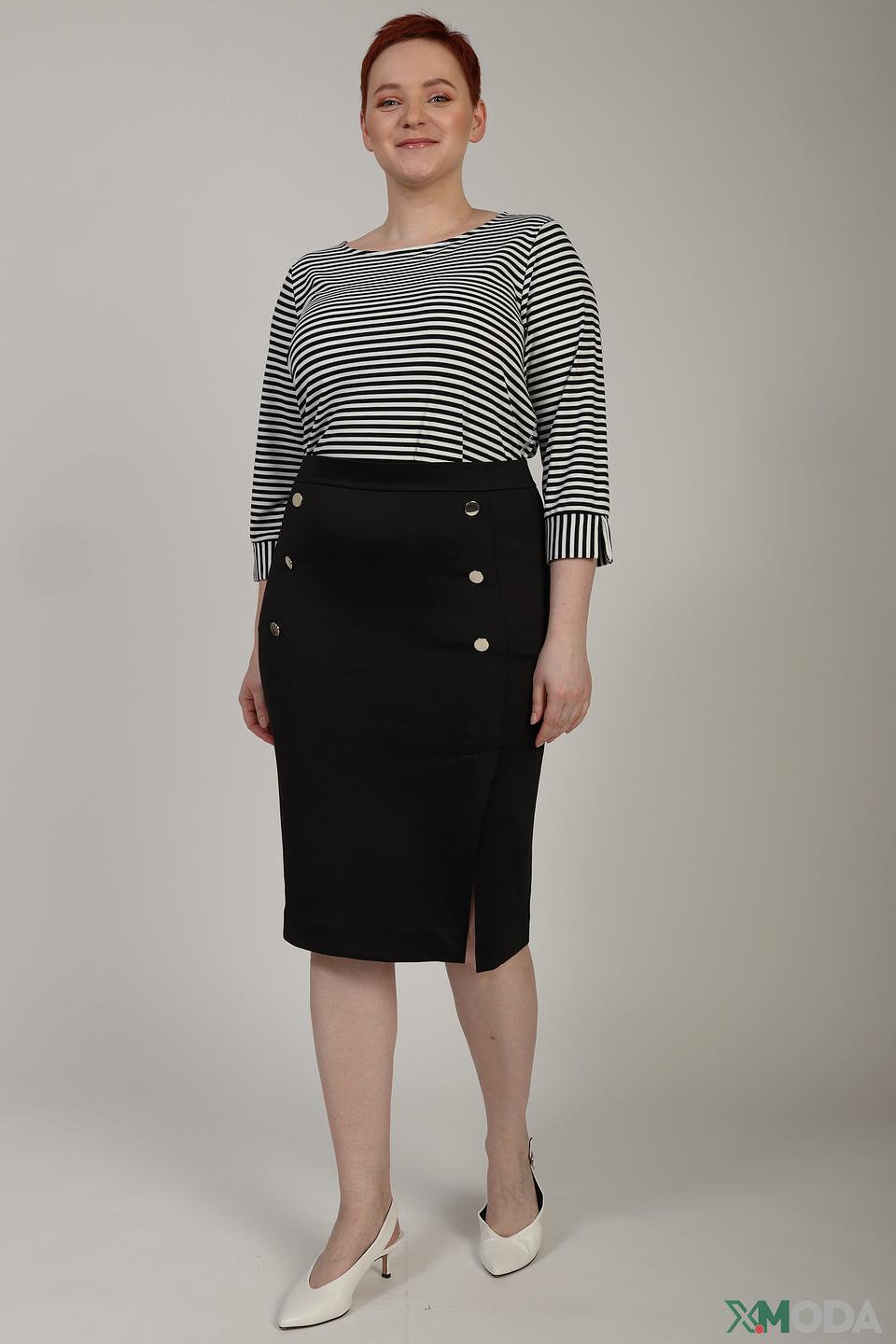 Юбка Just Valeri с пуговицами чёрная