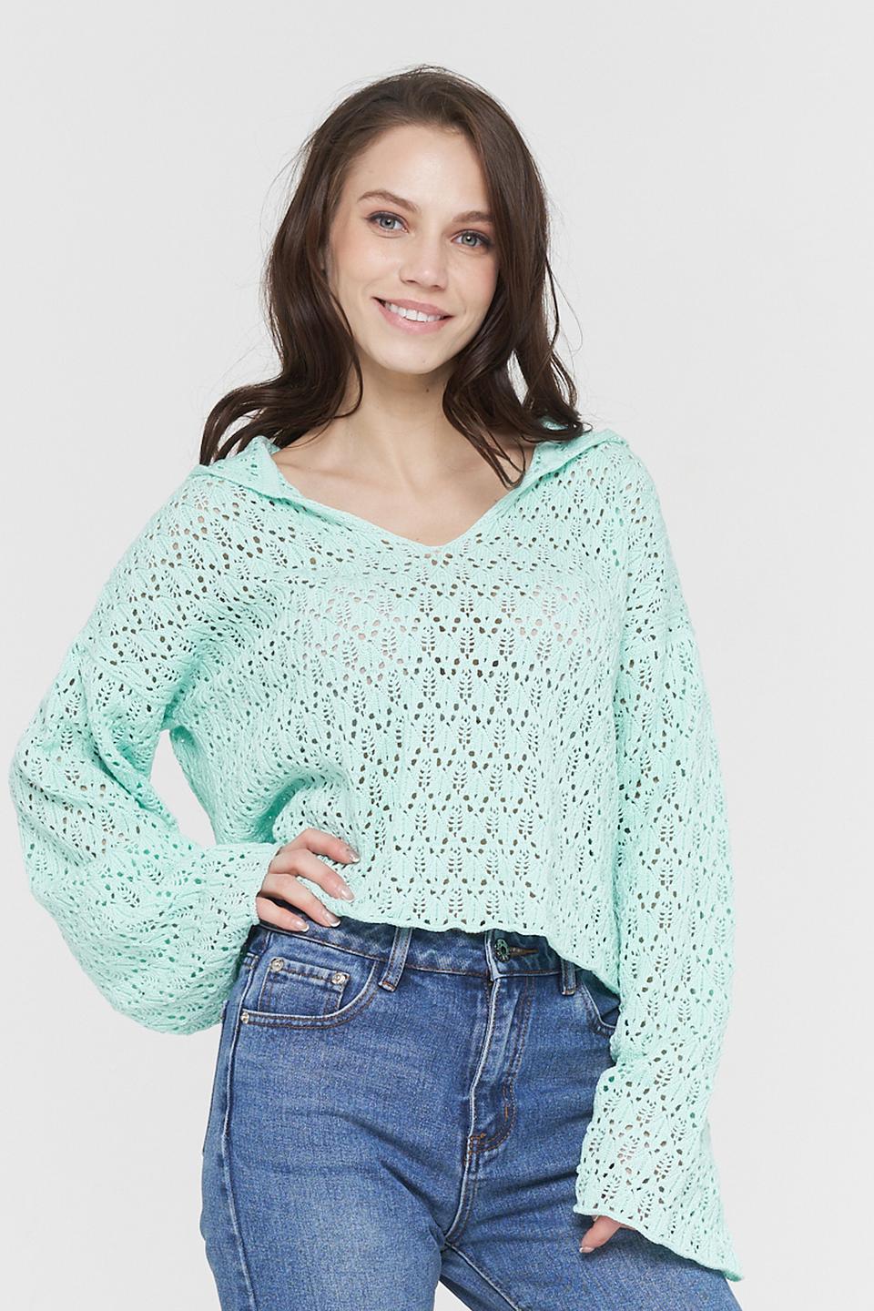 Джемпер Be You ажурный мятный