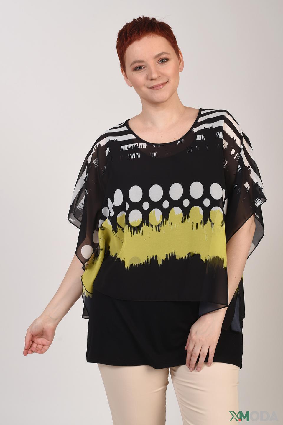 Блуза Doris Streich с принтом чёрный