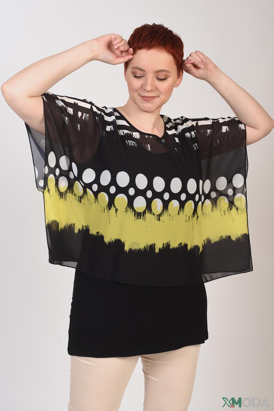 Блуза Doris Streich с принтом чёрный