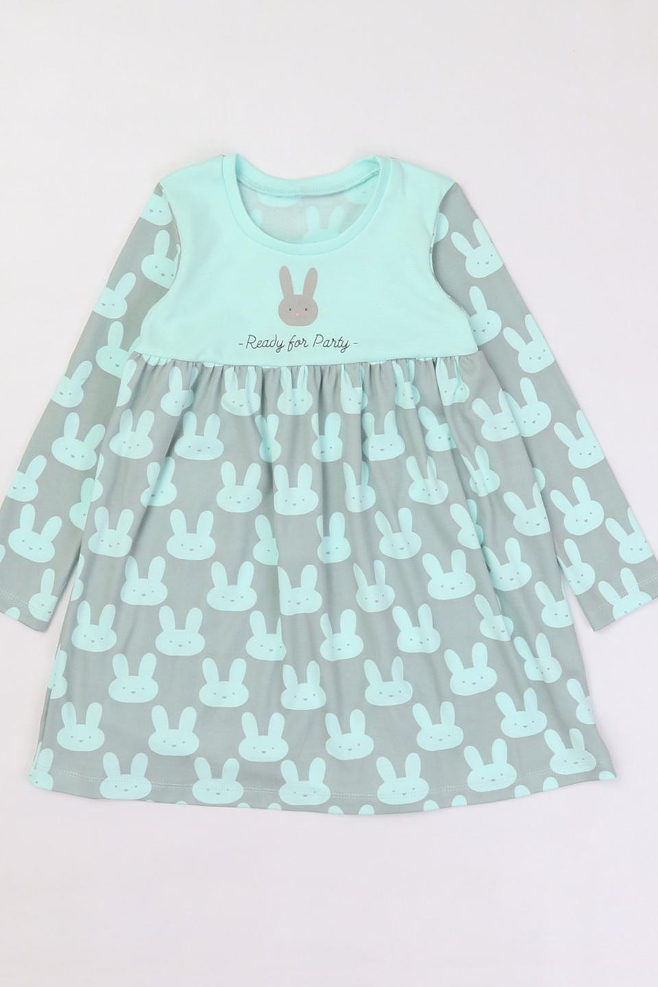 Платье КотМарКот с зайчиками мятное