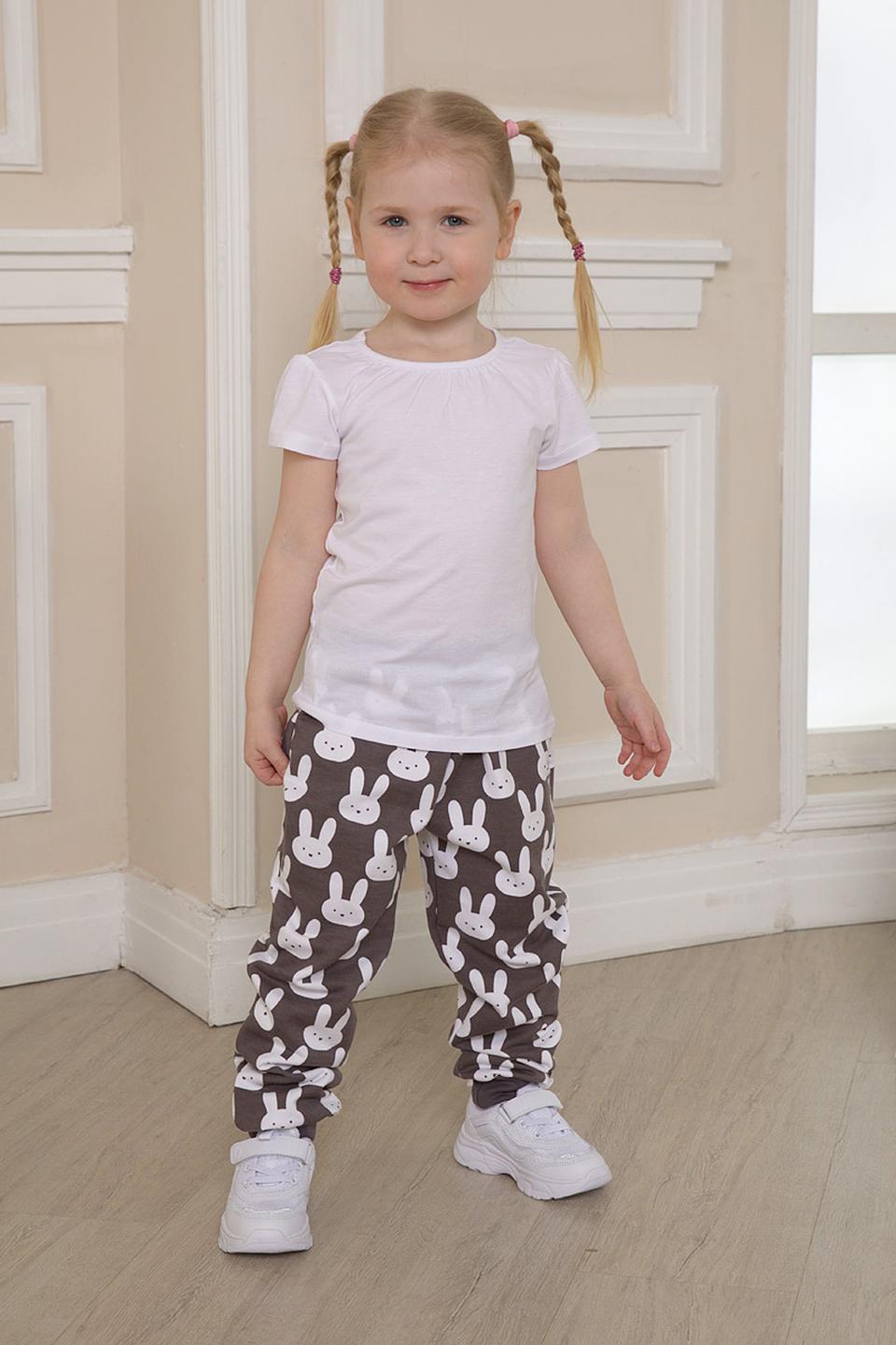 Джинсы КотМарКот с зайчиками серые