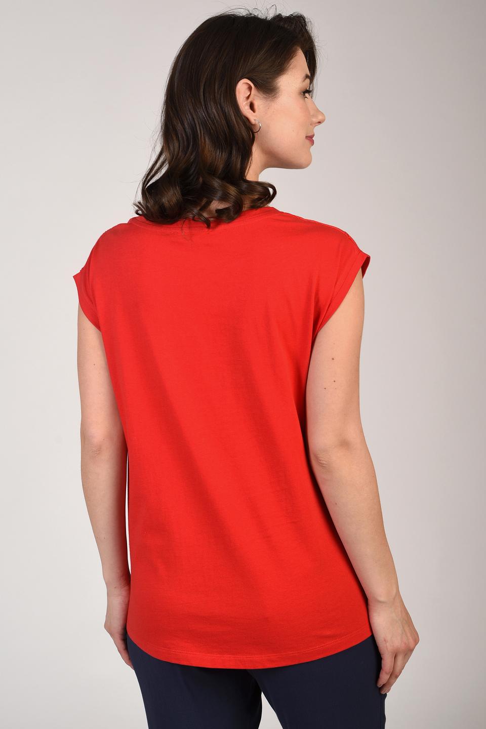 Футболка Pezzo с вышивкой красный