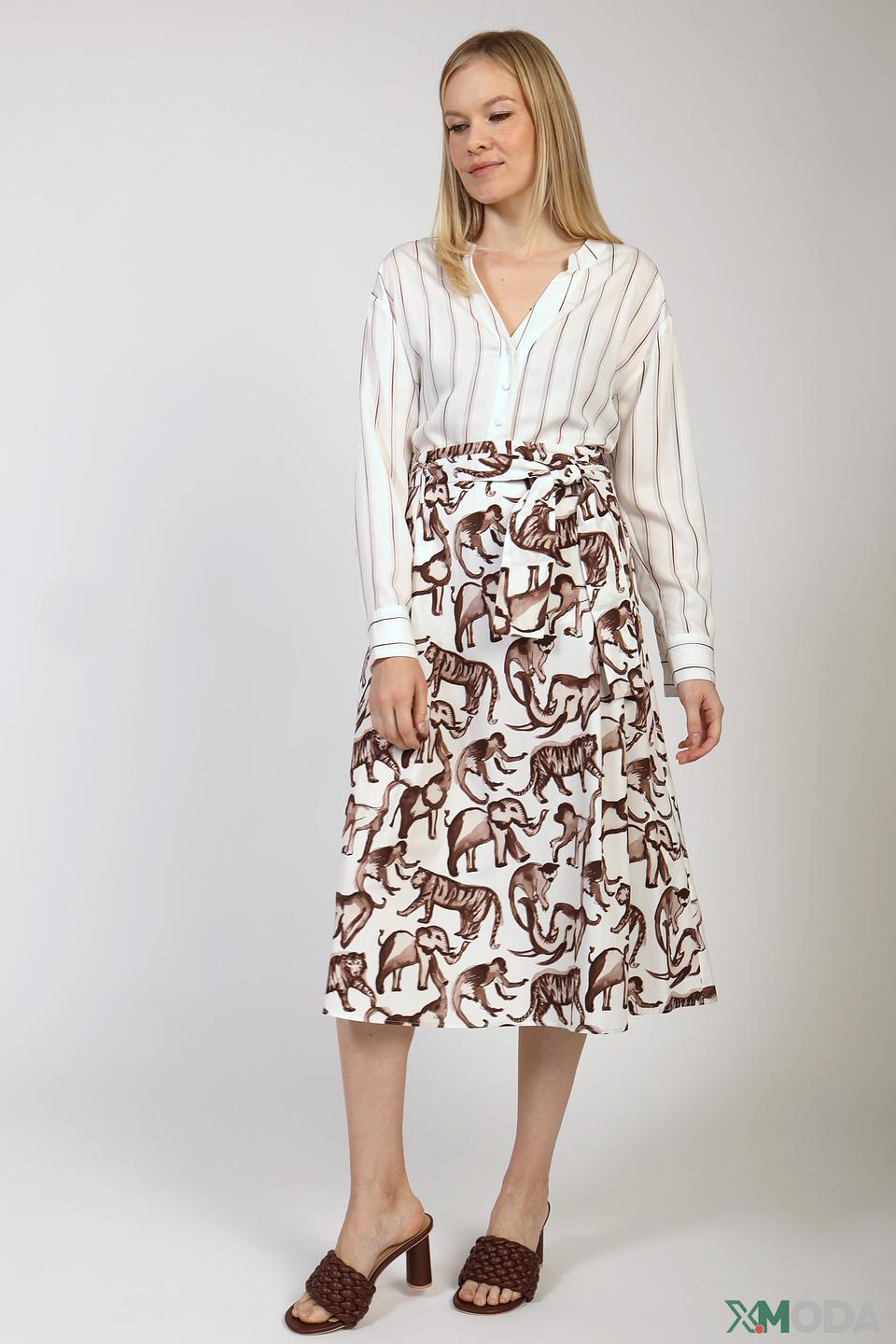 Блуза Comma в полоску белая