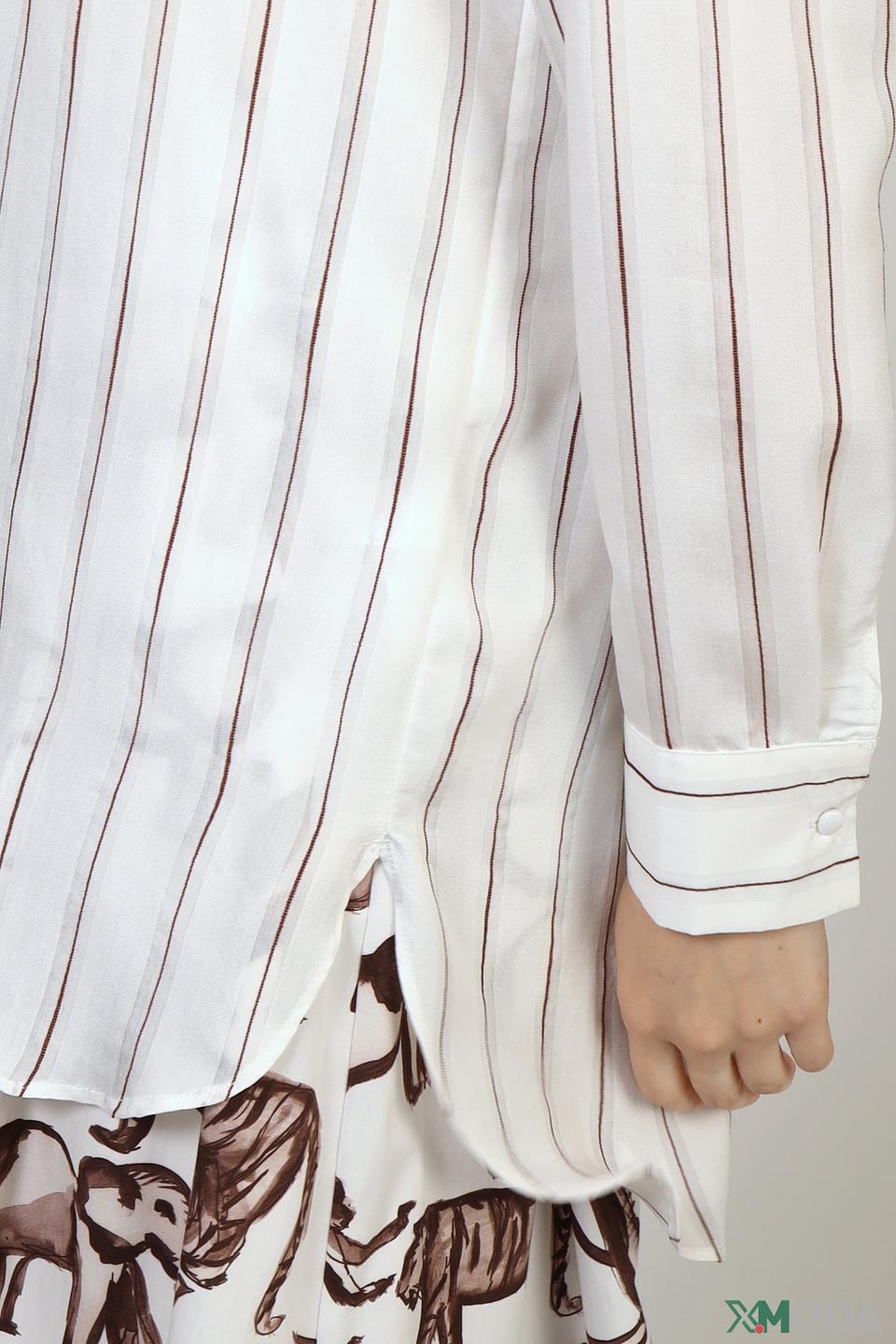 Блуза Comma в полоску белая