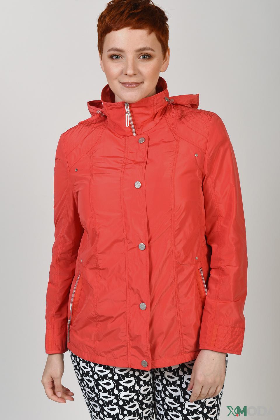 Куртка Lebek женская кораллового цвета с капюшоном