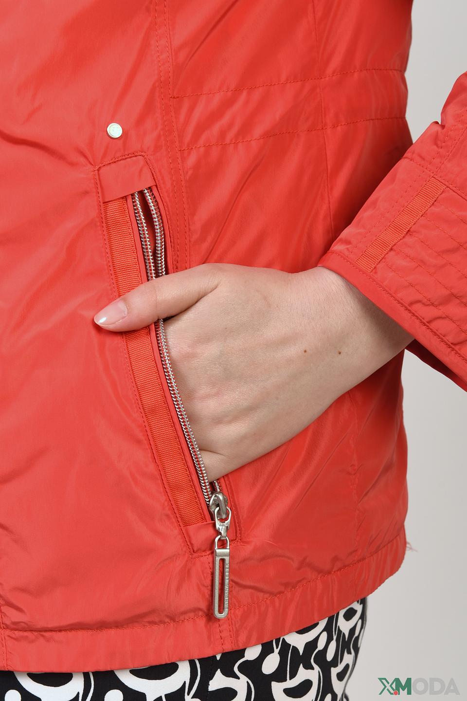 Куртка Lebek женская кораллового цвета с капюшоном