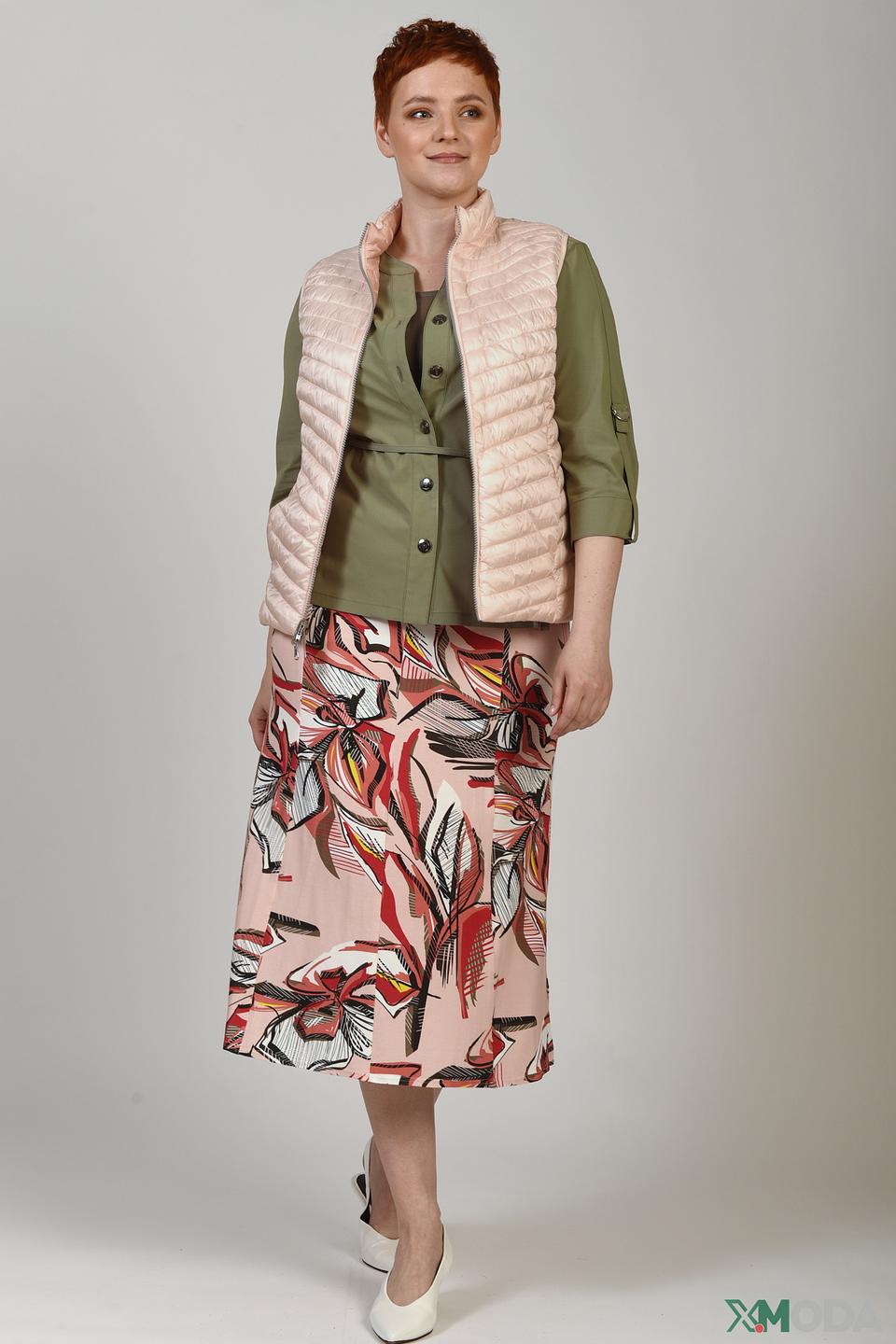 Жилет Lebek стеганый пудровый