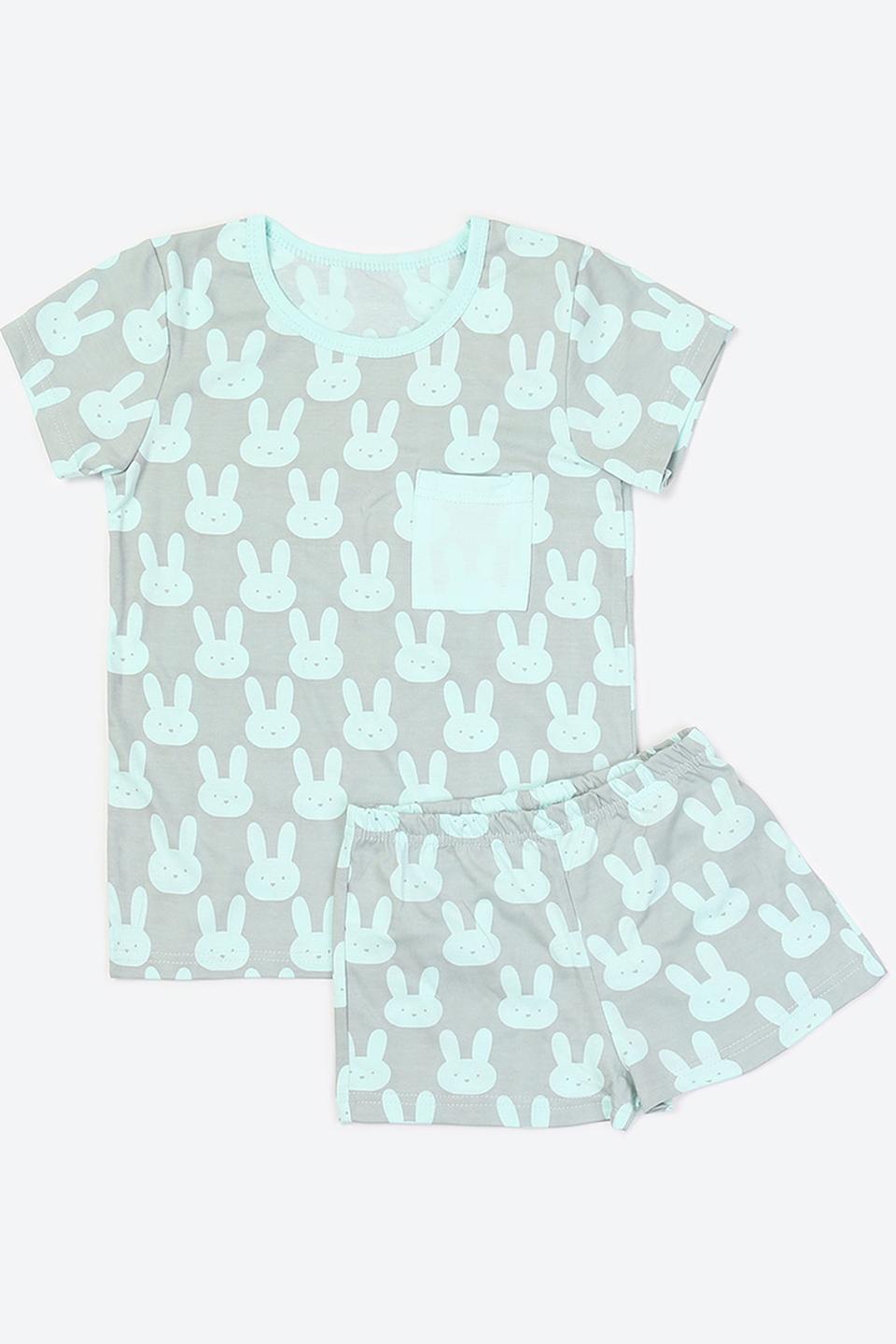 Комплект КотМарКот с зайчиками серый