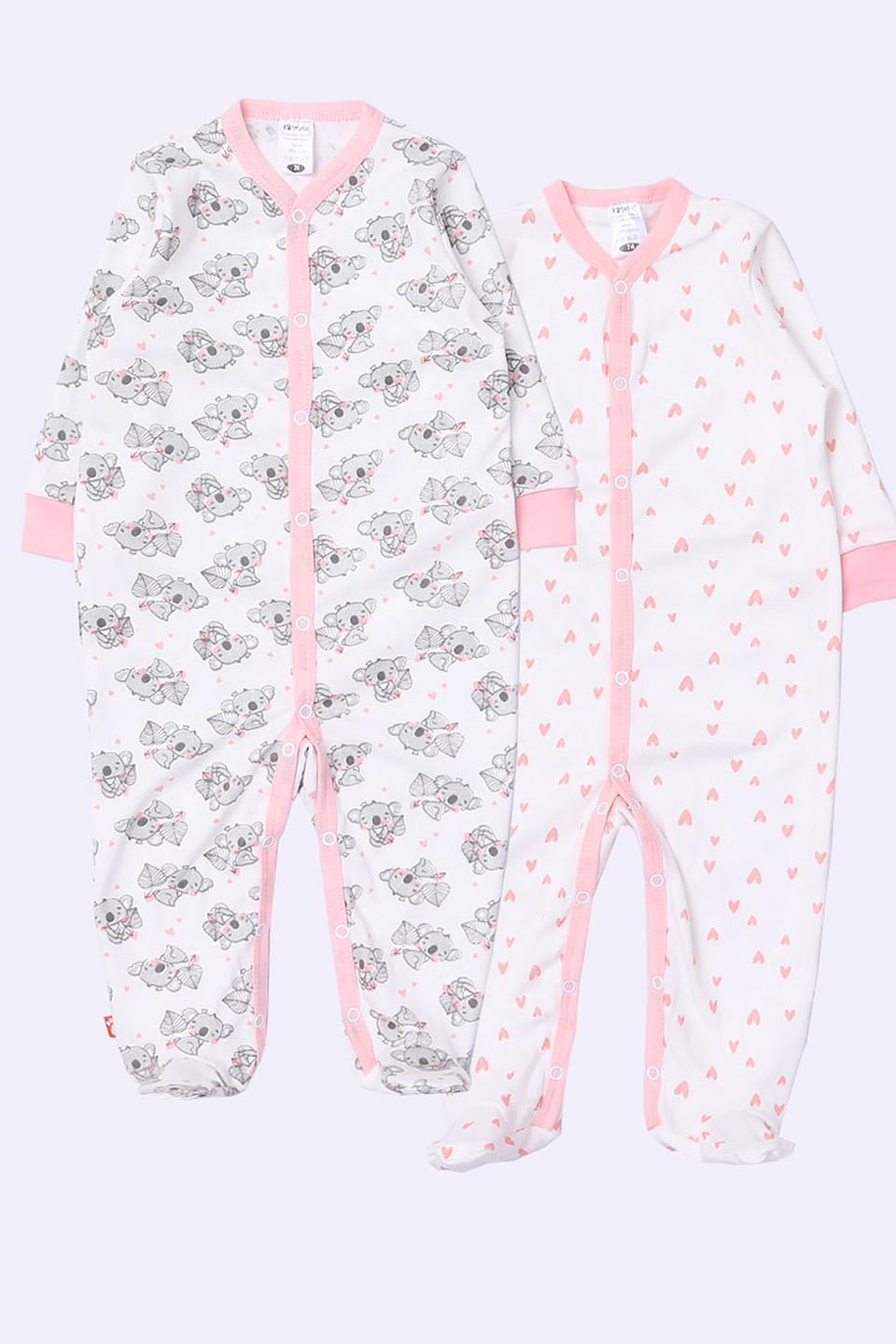 Комбинезон КотМарКот с котятами и сердечками молочный