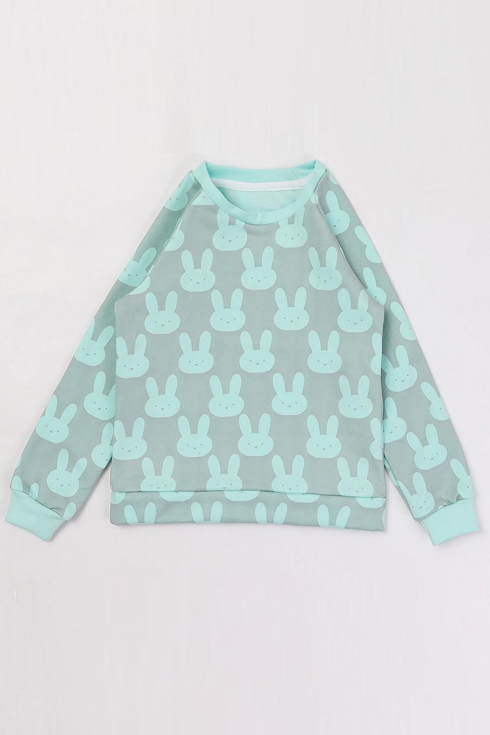 Джемпер КотМарКот с зайчиками мятный