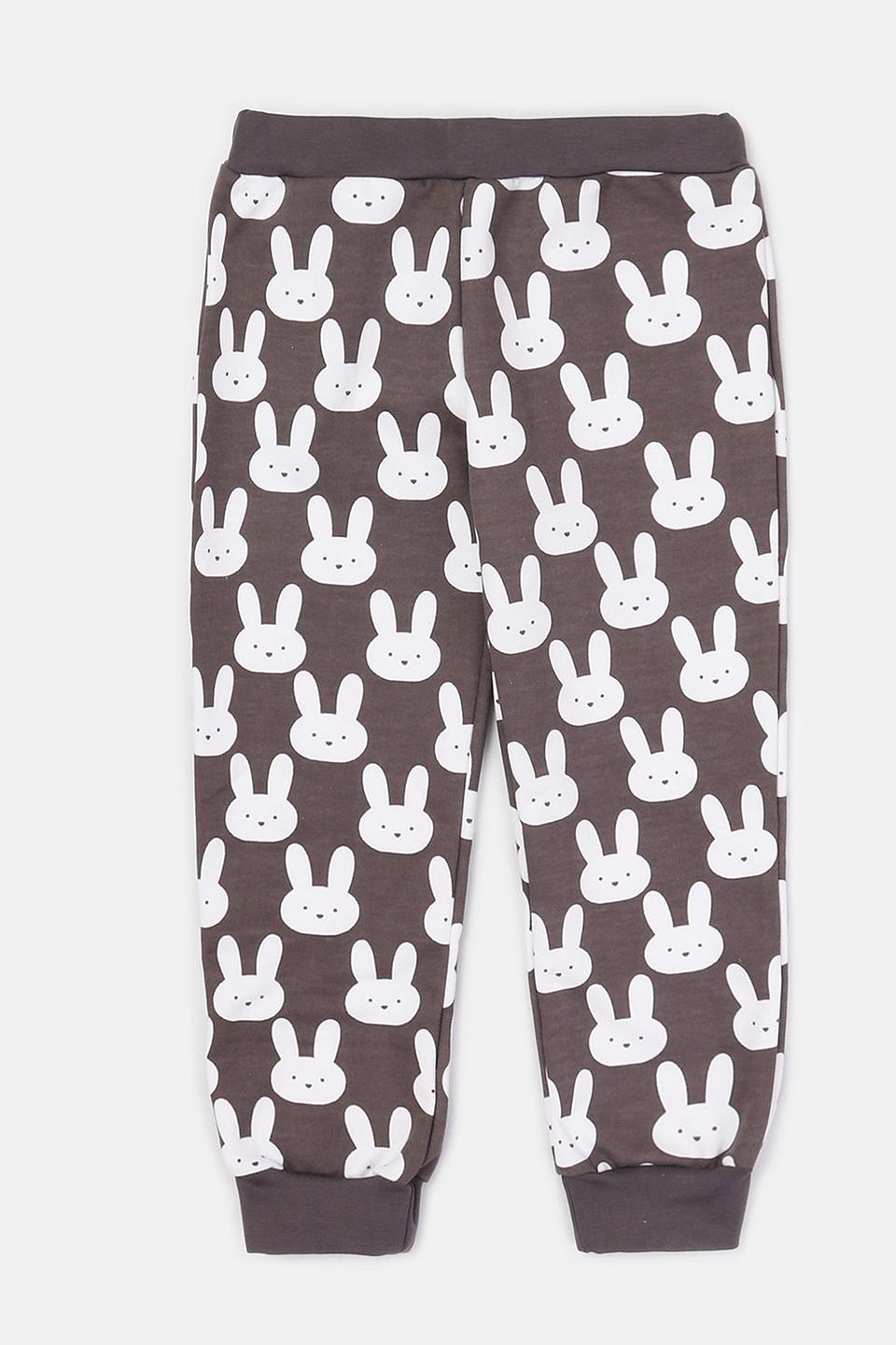 Джинсы КотМарКот с зайчиками серые