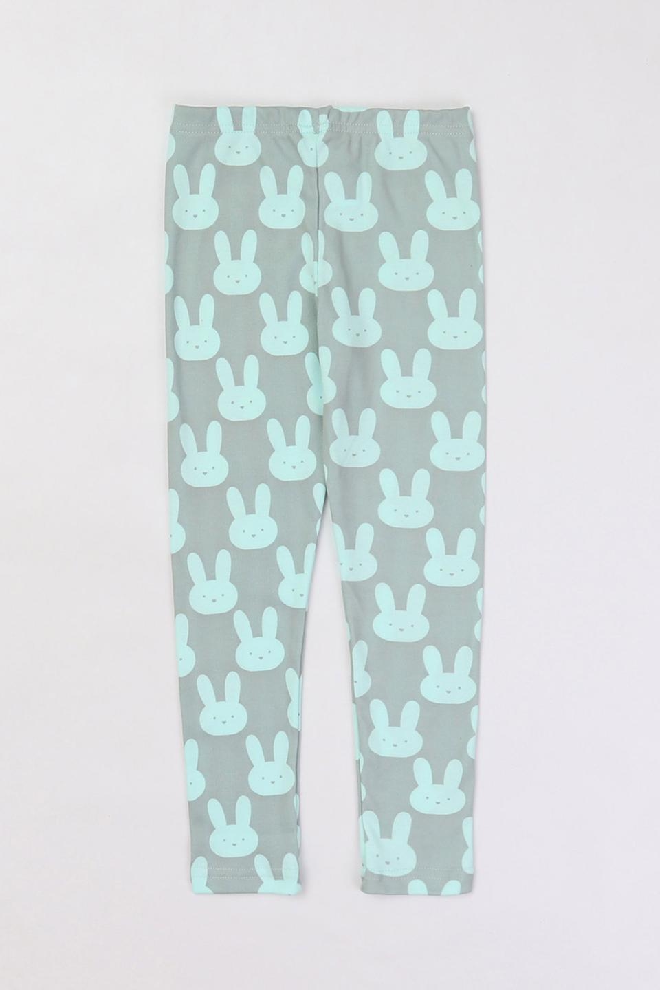 Леггинсы КотМарКот с зайчиками серые