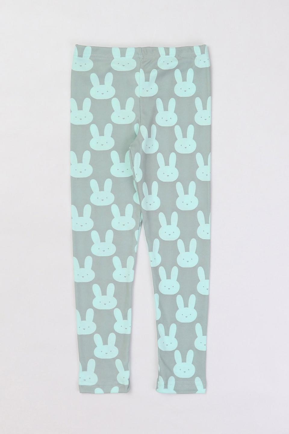 Леггинсы КотМарКот с зайчиками серые