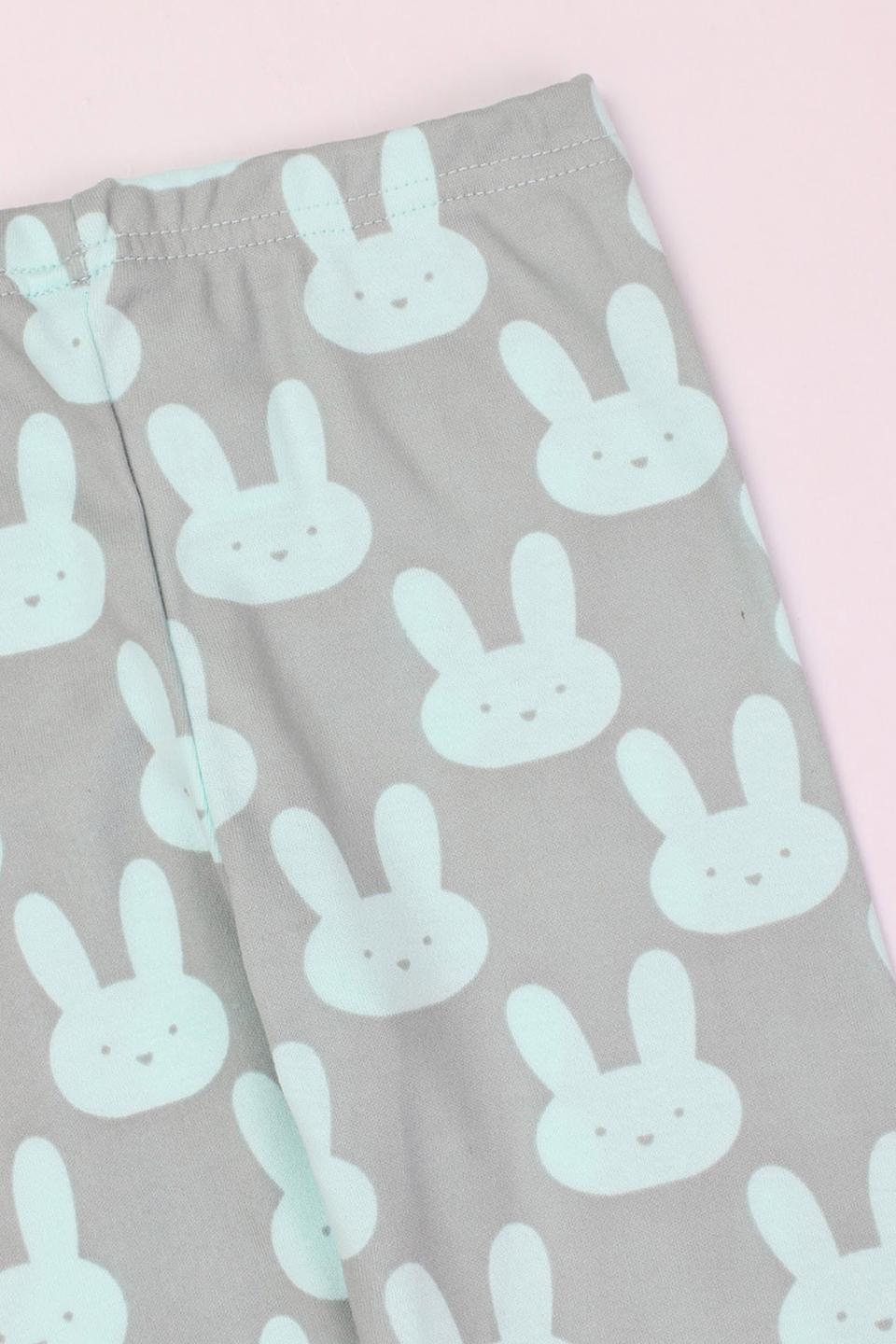 Леггинсы КотМарКот с зайчиками серые
