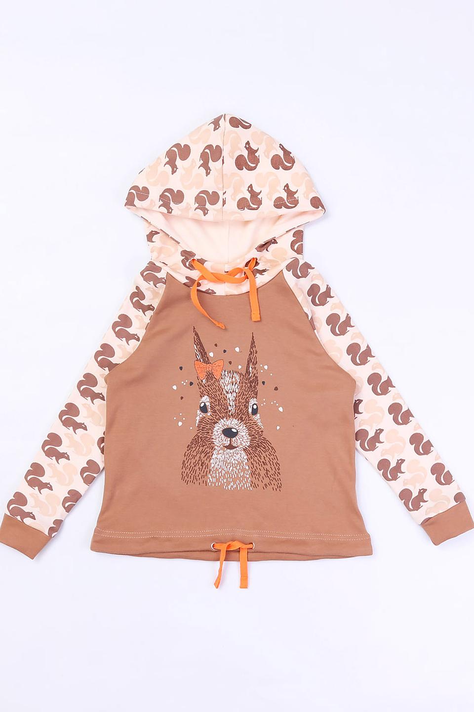 Джемпер КотМарКот girl с белкой коричневый