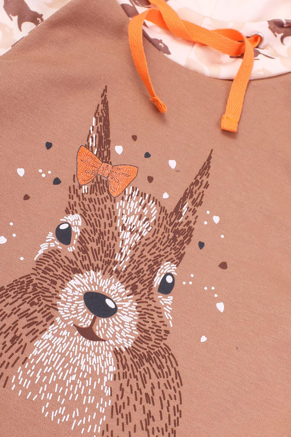 Джемпер КотМарКот girl с белкой коричневый