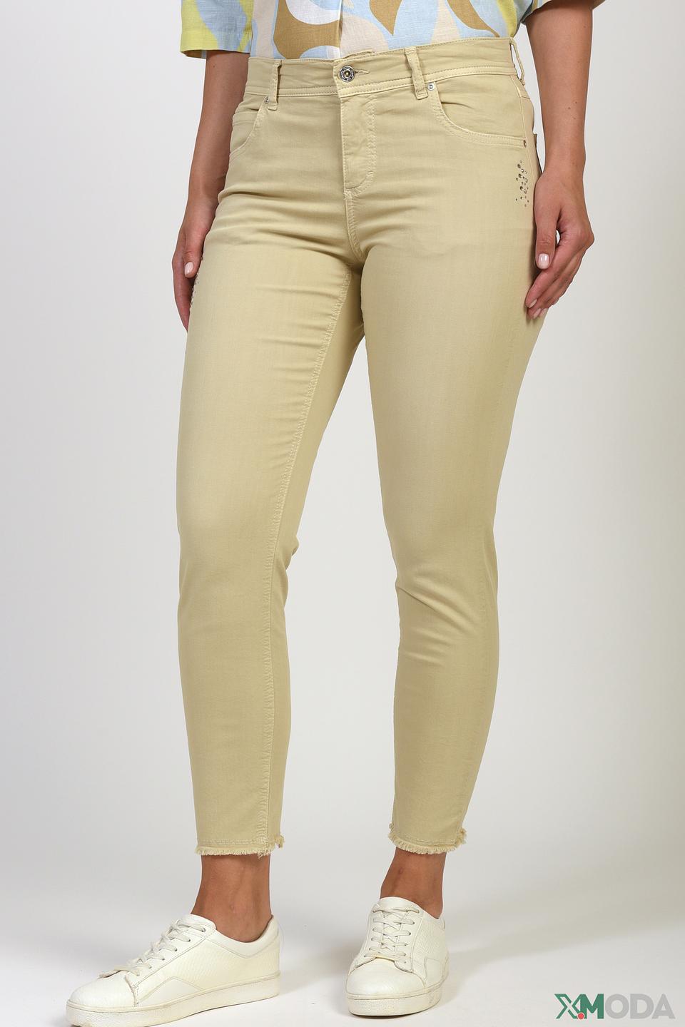 Джинсы Angels с вышивкой бежевые