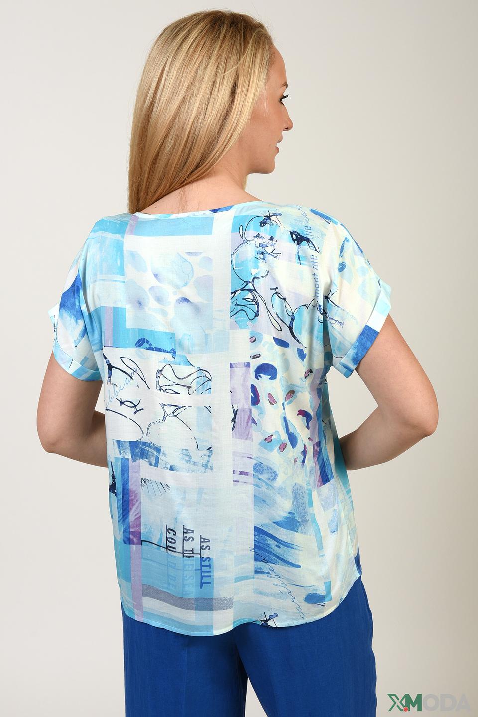 Блуза Taifun с принтом голубой