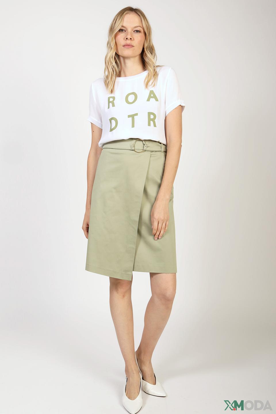 Юбка Betty Barclay, оливковая, с пряжкой на поясе