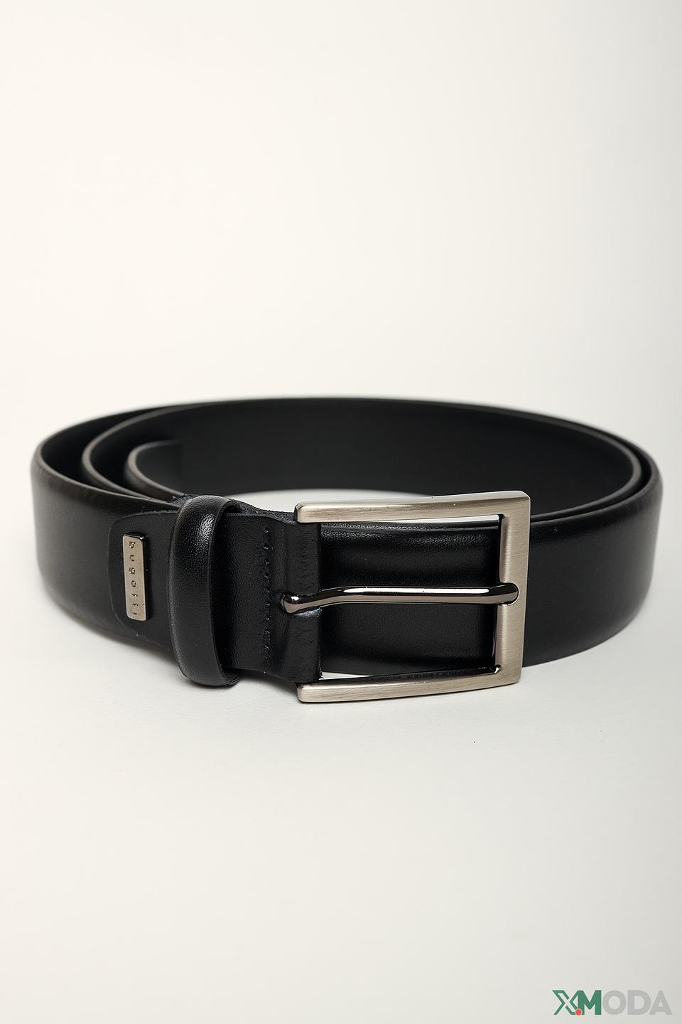 Ремень Bugatti кожаный чёрный