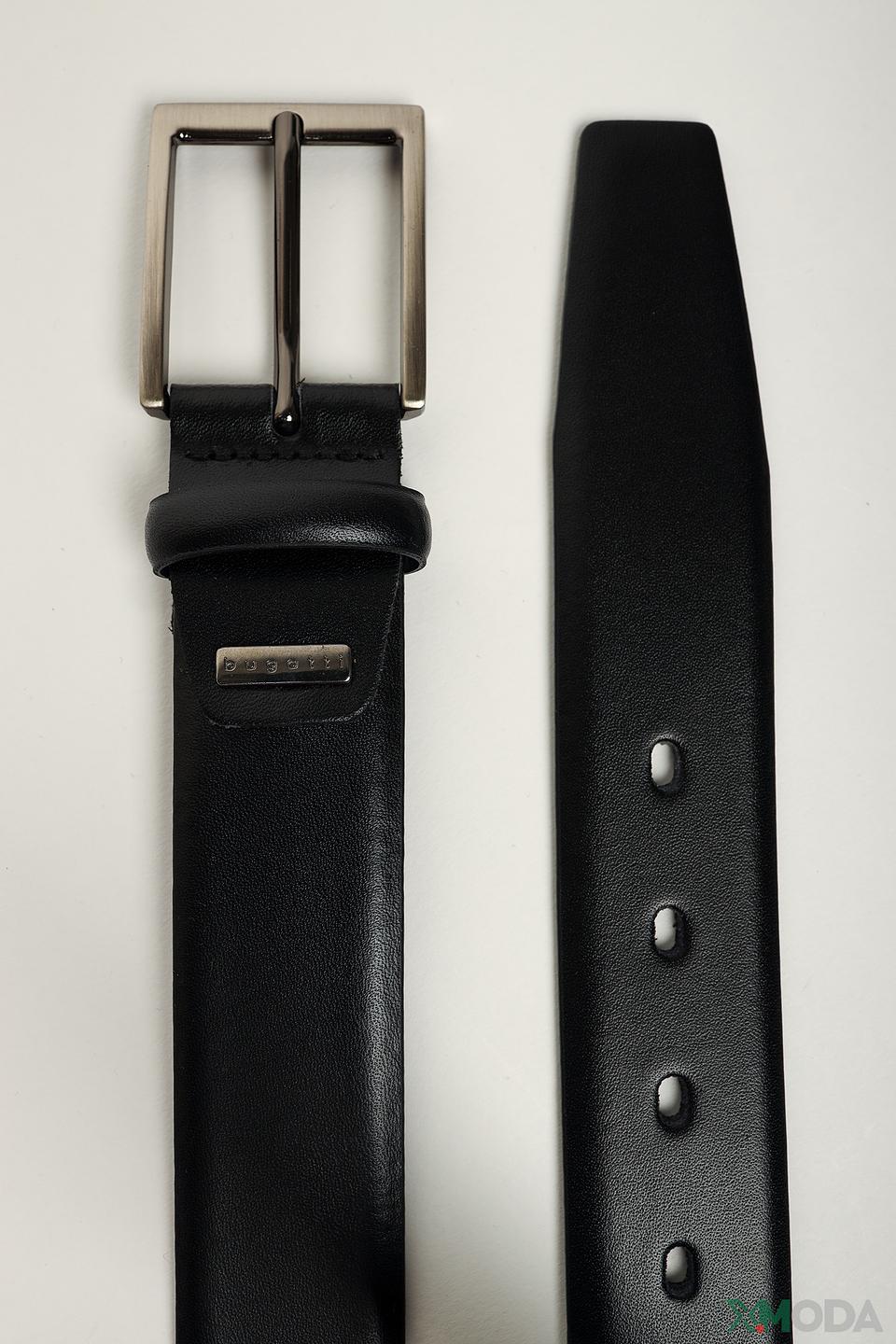 Ремень Bugatti кожаный чёрный