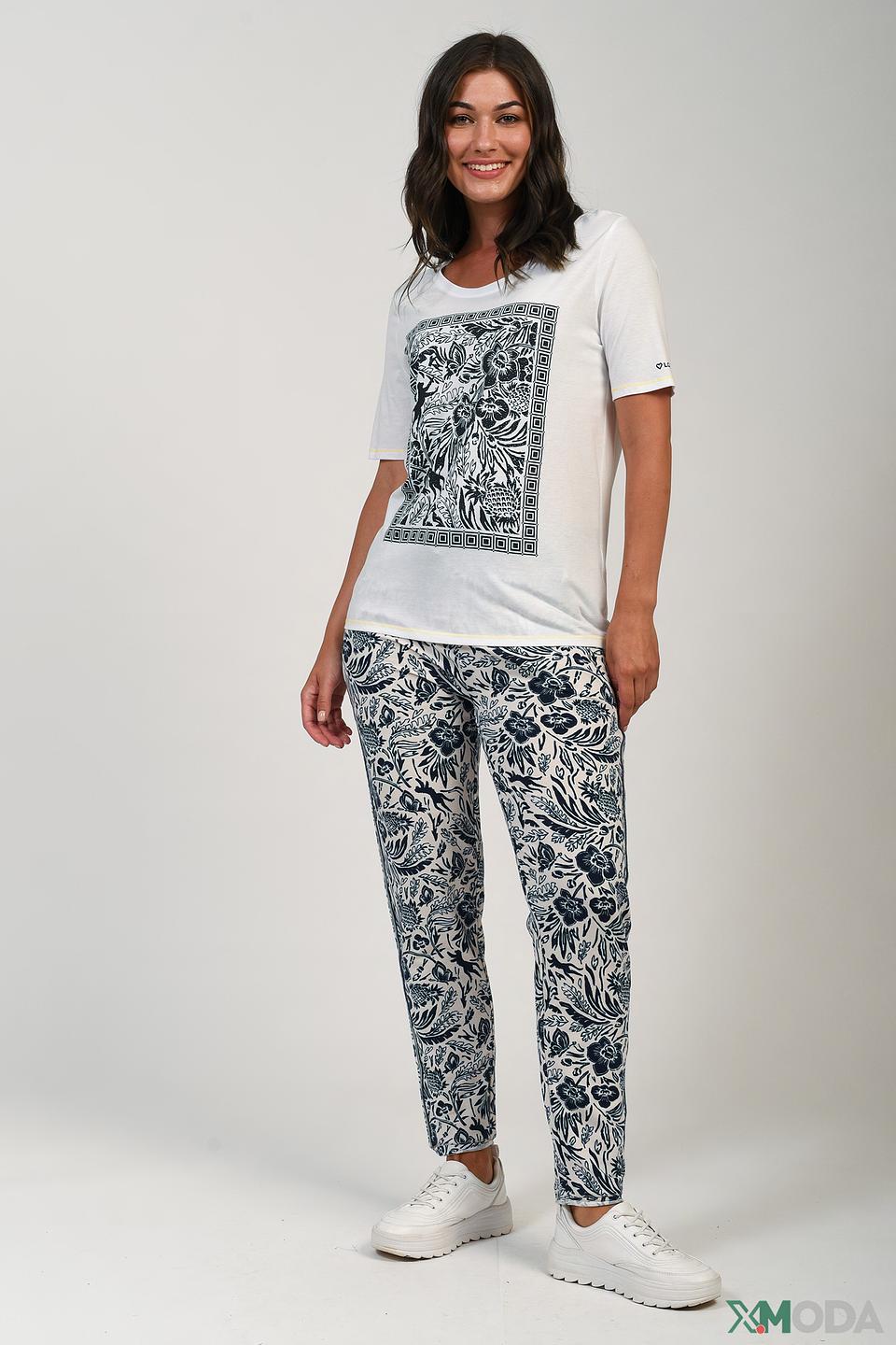 Брюки Oui с цветочным принтом